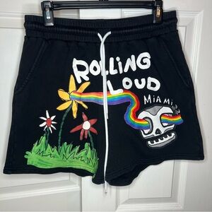 Rolling Loud Miami 22 Black Heavy Weight Sweat Shorts Activewear Mens M